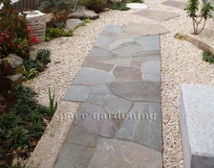 鉄平石 乱形 アプローチ 石貼り 鉄平石 乱形 アプローチ 石貼り