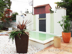 おしゃれな庭 壁泉 八潮市 おしゃれな庭 壁泉 八潮市