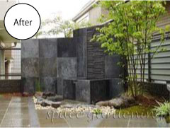 リフォーム後 庭 和風 壁泉 タイル リフォーム後 庭 和風 壁泉 タイル