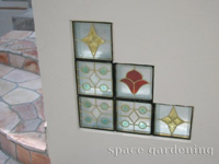 ガラスブロック 施工例 門柱 塗り壁 ガラスブロック 施工例 門柱 塗り壁