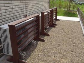 室外機 風よけ 木製 アイアンウッド 室外機 風よけ 木製 アイアンウッド