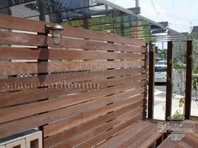 目隠し 木製フェンス ウリン材 照明 マリンランプ 目隠し 木製フェンス ウリン材 照明 マリンランプ