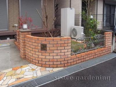 オープン外構 門柱 レンガ オープン外構 門柱 レンガ