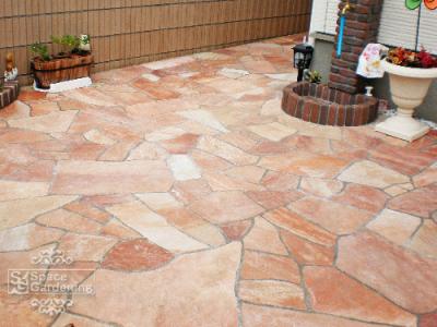 アプローチ 石貼り パラストーン 乱形 アプローチ 石貼り パラストーン 乱形