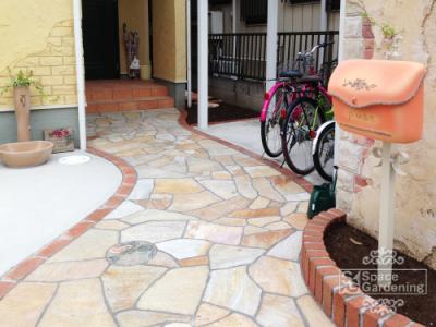 アプローチ 石貼り パラストーン 乱形 アプローチ 石貼り パラストーン 乱形