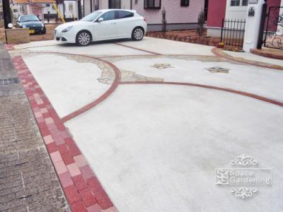 駐車場 コンクリート 目地 レンガ 駐車場 コンクリート 目地 レンガ