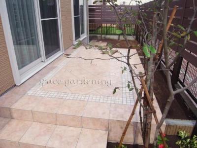 庭 タイルテラス つくば市 庭 タイルテラス つくば市