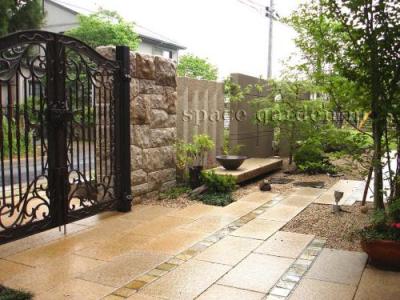 御影石 外構 庭 和モダン 御影石 外構 庭 和モダン