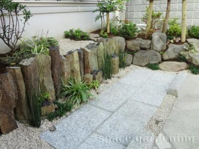 御影石 外構 庭 和モダン 御影石 外構 庭 和モダン