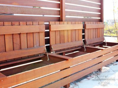 ベンチ 木製 ウリン材 収納 ベンチ 木製 ウリン材 収納