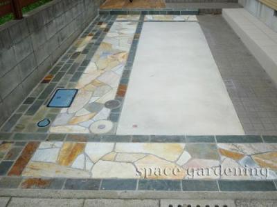 駐車場 パラストーン 乱形 目地 自然石タイル 駐車場 パラストーン 乱形 目地 自然石タイル