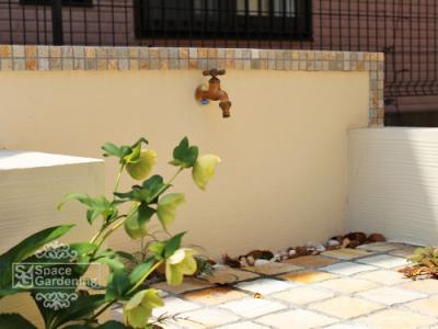 飾り壁 立水栓 タイル TOYO スクエアストーンモザイク 飾り壁 立水栓 タイル TOYO スクエアストーンモザイク<br />