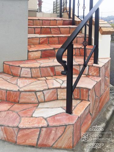 階段 天然石 石貼り パラストーン 乱形 階段 天然石 石貼り パラストーン 乱形