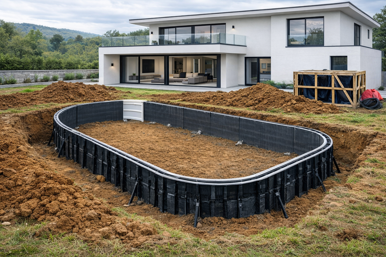 デジョユ プール工程　躯体組み立て・配筋