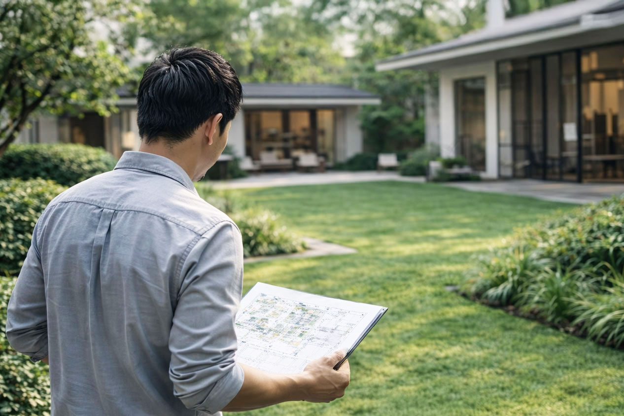 プール工事　現地調査